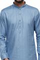 Self Printed Blue Art Silk Kurta Pajama (NMK-7502)