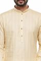 Self Printed Gold Art Silk Kurta Pajama (NMK-7500)