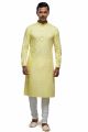 Self Printed Lemon Art Silk Kurta Pajama (NMK-7501)