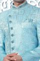 Shaded Sky Blue Art Silk Indo Western (NMK-7688)