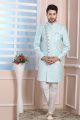 Sky Blue Art Silk Indo Western (NMK-6200)