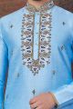 Sky Blue Art Silk Kurta Pajama (NMK-7832)