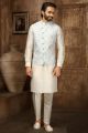 Sky Blue Art Silk Nehru Jacket (NMK-6316)