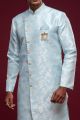 Sky Blue Banarasi Jaquard Mens Indo Western (NMK-6982)