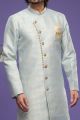 Sky Blue Banarasi Jaquard Mens Indo Western (NMK-7002)