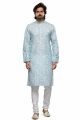 Sky Blue Cotton Digital Printed Kurta (NMK-7472)