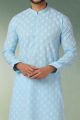 Sky Blue Cotton Kurta Pajama (NMK-5749)