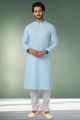 Sky Blue Cotton Kurta Pajama (NMK-5749)