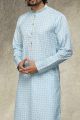 Sky Blue Cotton Kurta Pajama (NMK-6151)