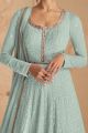 Sky Blue Faux Georgette Anarkali Salwar Suit (NWS-6932)