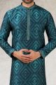 Teal Green Art Silk Kurta for Men (NMK-5840)