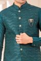 Teal Green Art Silk Nehru Jacket (NMK-8030)