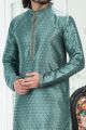 Teal Green Banarasi Silk Kurta Pajama (NMK-6702)