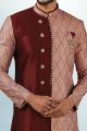 Wine Art Silk Indo Western (NMK-5830)