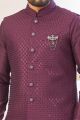 Wine Art Silk Mens Nehru Jacket (NMK-8037)