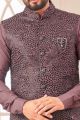 Wine Art Silk Nehru Jacket (NMK-8000)