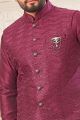 Wine Art Silk Nehru Jacket (NMK-8029)