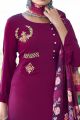 Wine Cotton Salwar Suit (NWS-6736)