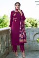 Wine Cotton Salwar Suit (NWS-6736)