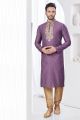 Wine Jaquard Mens Kurta Pajama (NMK-7804)