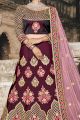 Wine Pure Tafetta Lehenga Choli (NWG-574)