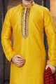 Yellow Art Dupion Casual Kurta Pajama (NMK-3788)