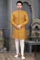 Yellow Art Silk Indo Western (NMK-7303)