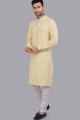 Yellow Art Silk Mens Kurta Pajama (NMK-7505)