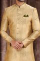 Yellow Art Silk Sherwani for Men (NMK-6870)