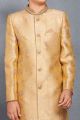 Yellow Banarasi Brocade Sherwani for Kids (NKK-729)