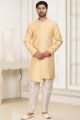 Yellow Banarasi Jaquard Indo Western (NMK-6881)