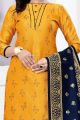 Yellow Banarasi Silk Salwar Suit (NWS-6366)