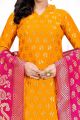 Yellow Banarasi Silk Salwar Suit (NWS-6410)