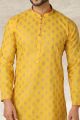 Yellow Cotton Casual Kurta Pajama (NMK-5660)