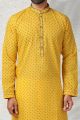 Yellow Cotton Kurtas for Men (NMK-5755)