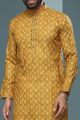 Yellow Cotton Mens Kurta Pajama (NMK-6229)