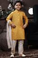 Yellow Cotton Printed Boys Kurta (NKK-744)