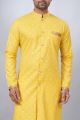 Yellow Cotton Printed Mens Indo Western (NMK-6940)