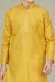 Yellow Cotton Silk Boys Kurta Pajama (NKK-711)