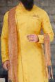 Yellow Cotton Silk Indo Western (NMK-6775)