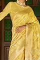 Yellow Crystal Linen Saree (NWSA-5840)