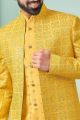 Yellow Embroidered Art Silk Indo Western (NMK-7643)