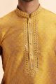 Yellow Jaquard Art Silk Kurta for Men (NMK-7913)