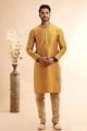 Yellow Jaquard Art Silk Kurta for Men (NMK-7913)