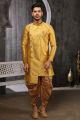 Yellow Jaquard Silk Brocade Indo Western (NMK-4460)