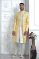 Yellow Jaquard Silk Indo Western (NMK-7173)