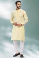 Yellow Linen Cotton Casual Kurta Pajama (NMK-6729)