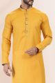 Yellow Linen Cotton Kurta Pajama (NMK-6741)