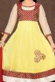 Yellow Net Girls Anarkali Kameez (NFG-066)