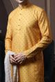 Yellow Silk Casual Kurta Pajama (NMK-6069)